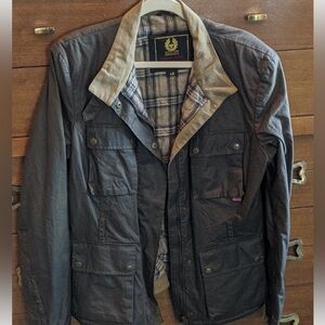 Belstaff Black and Tan Military Field Jacket